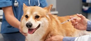 Vacunación de perro en vaterinario